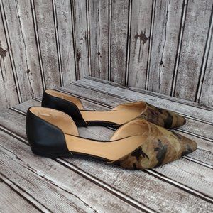 Banana Republic | Pointed Toe d'Orsay Flats Camo Calf Hair 10M EUC